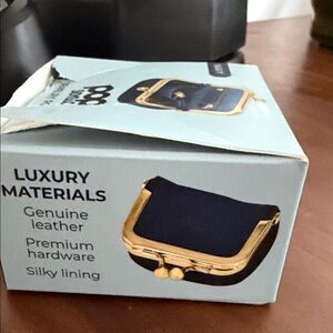 Pop Sonic Navy Leather Coin Pouch